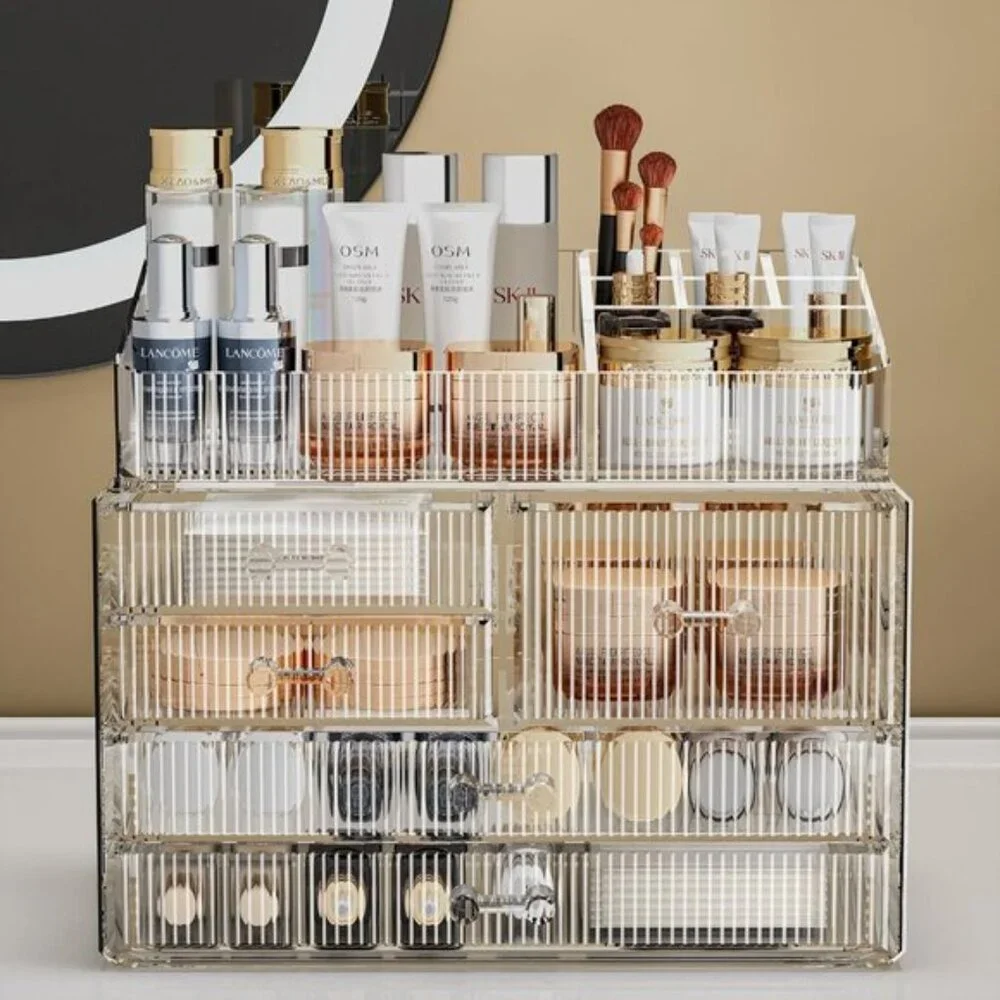 New Stackable Acrylic Cosmetic Organizer, Vanity, Bathroom & Kitchen Storage Uni